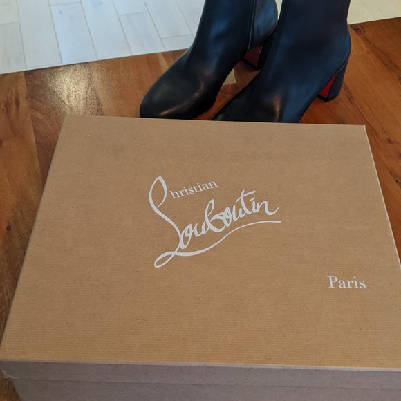 Christian Louboutin Black and Red Ankle Booties - Picture 3 of 8